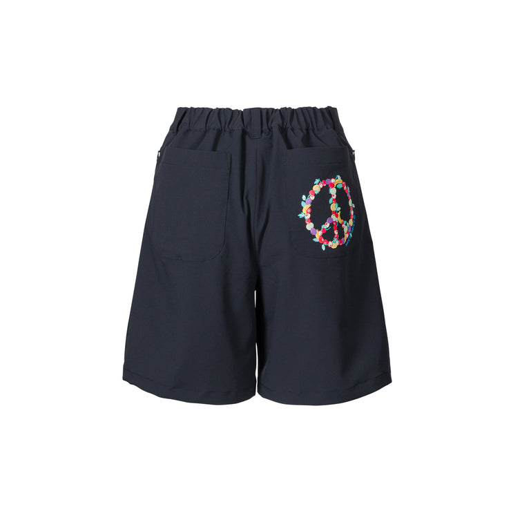 発泡プリントキュロットパンツ
