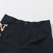 発泡プリントキュロットパンツ