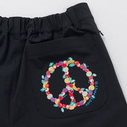 発泡プリントキュロットパンツ