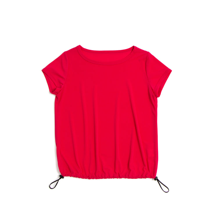 裾ゴム調節半袖Tシャツ